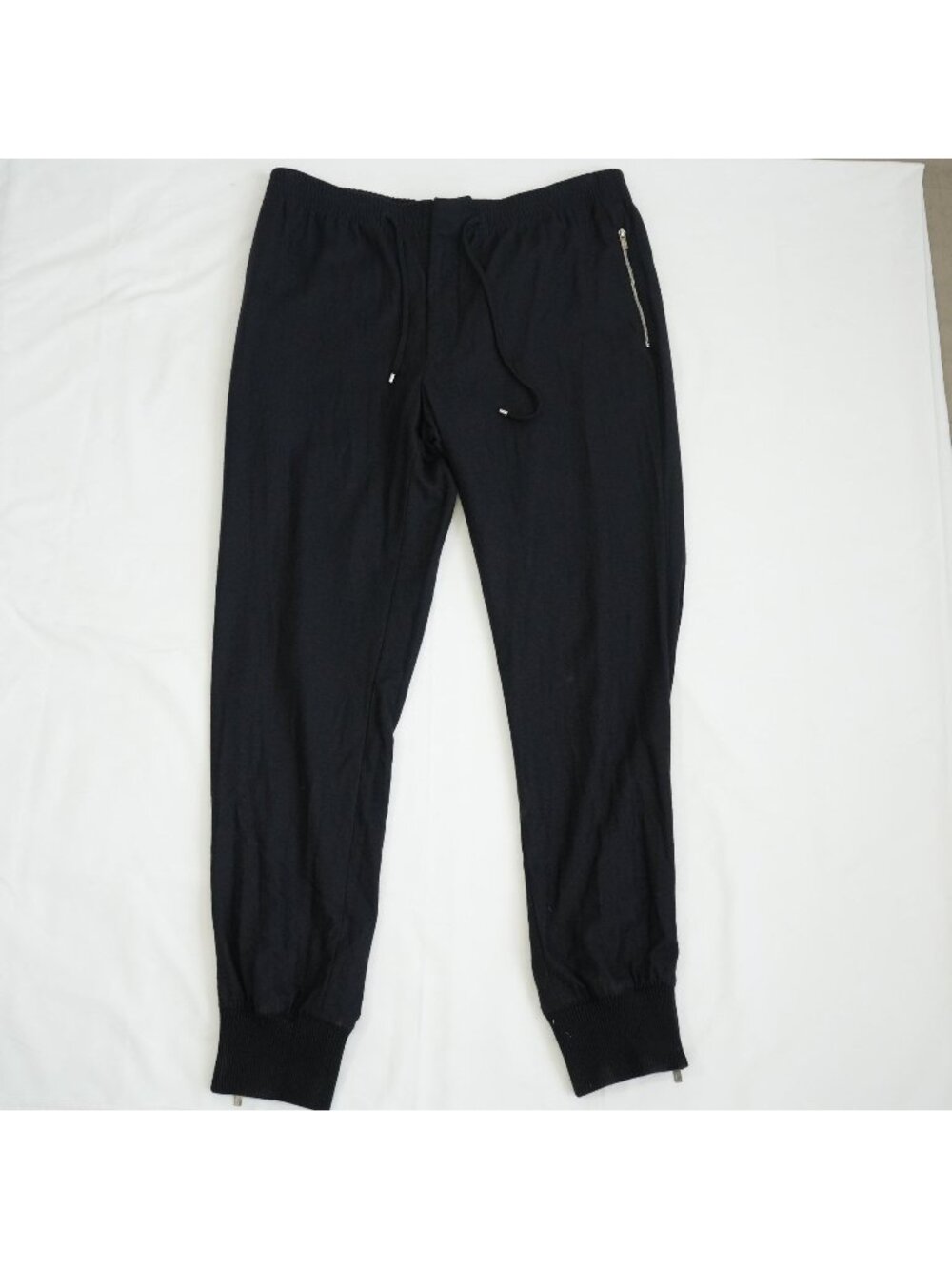 Hermès Cashmere Tapered Fit  Drawstring Pants Black